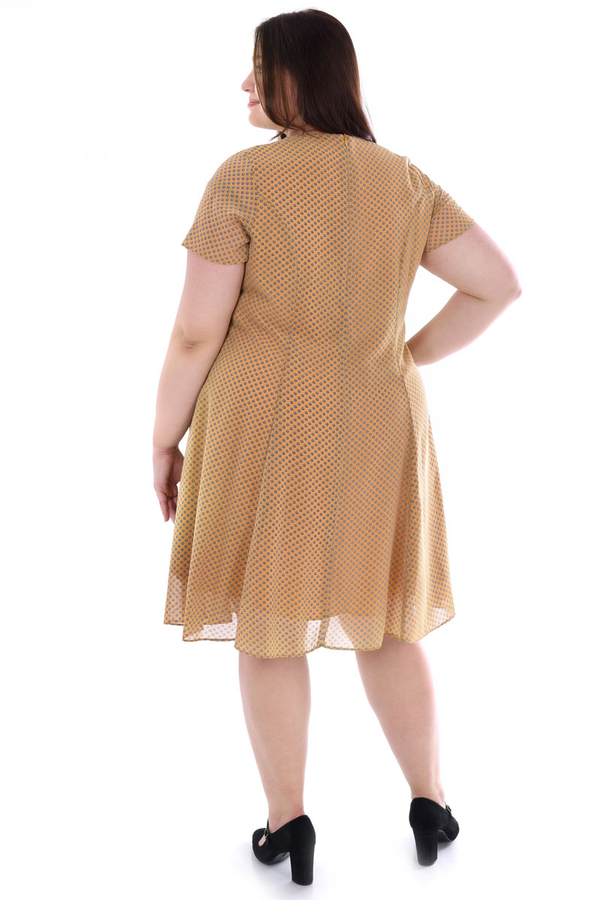 Sukienka FSU1047 ŻÓŁTY kropki