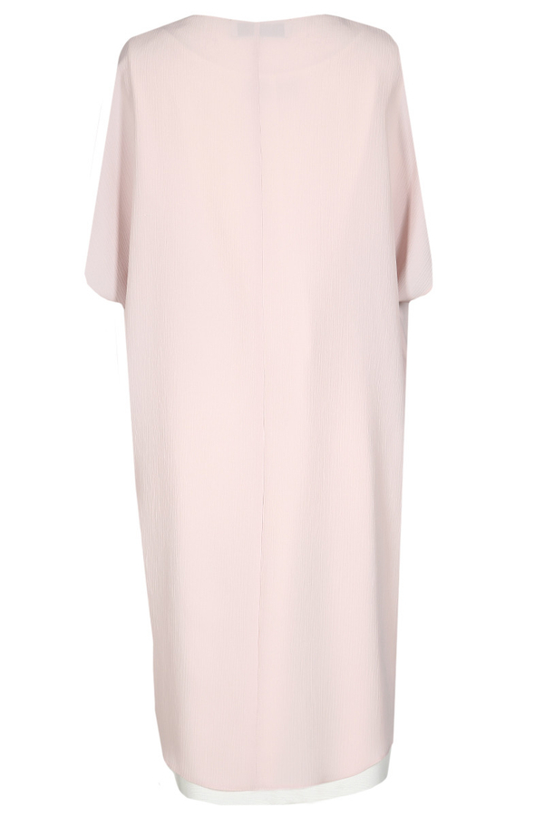 Sukienka FSU620  EKRI + RÓŻOWY BLADY