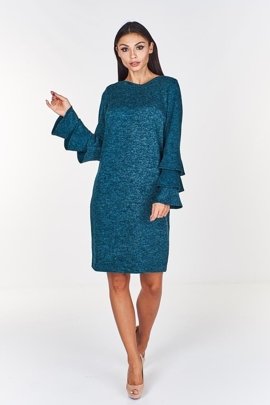 Sukienka FSU894 ZIELONY MORSKI  melanż