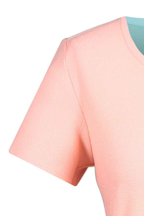 Sukienka FSU667 ŁOSOSIOWY + TURKUSOWY