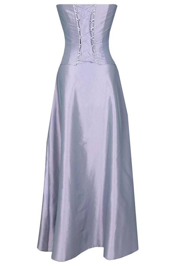 Sukienka FSU087 FIOLETOWO-SZARY