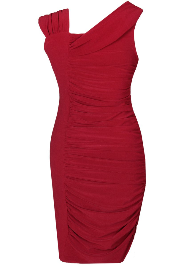 Sukienka FSU198 CZERWONY CIEMNY