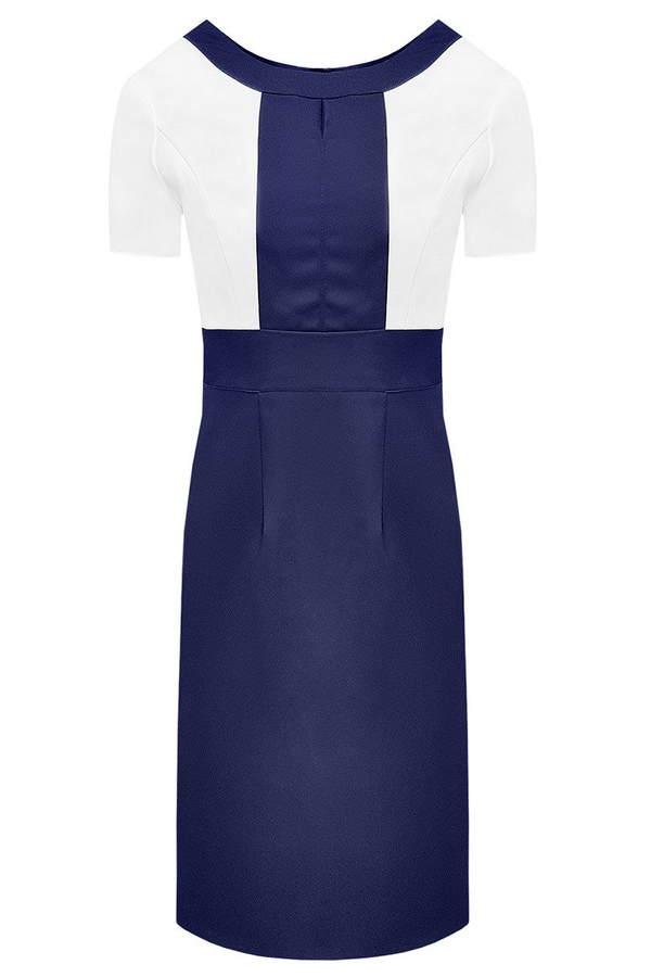 Sukienka FSU909 GRANATOWY + EKRI