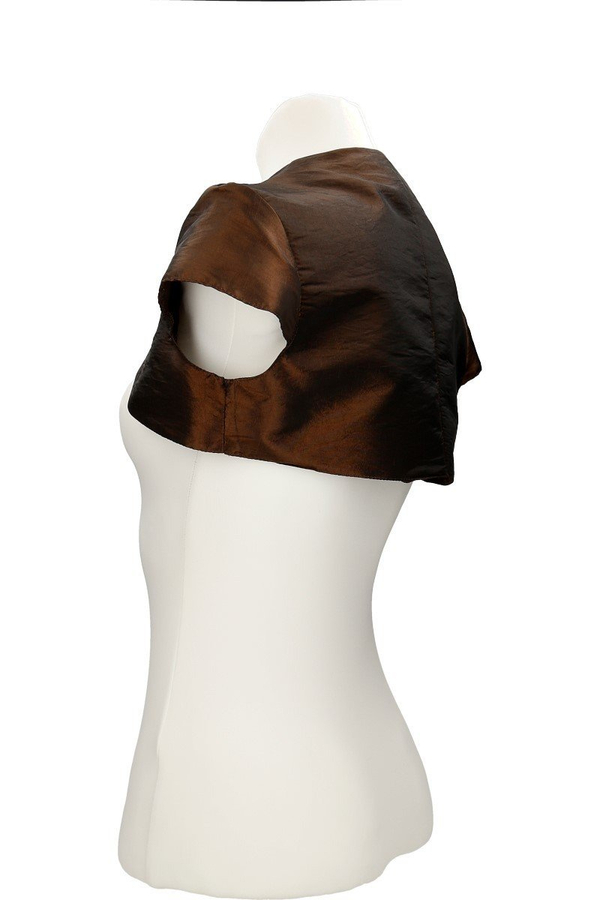 Bolerko FBL172 CZEKOLADOWY CIEMNY  tafta