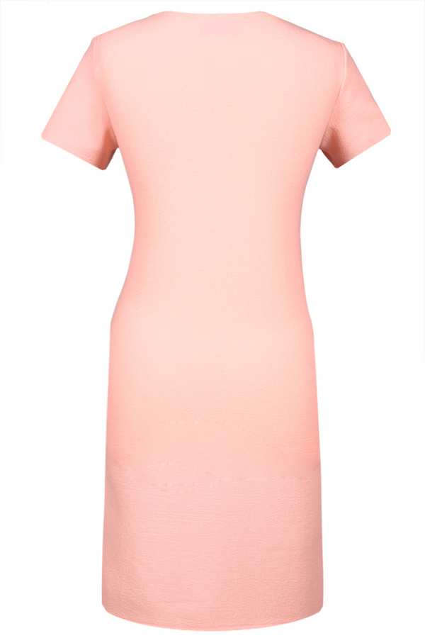 Sukienka FSU667 ŁOSOSIOWY + TURKUSOWY