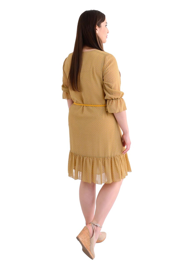 Sukienka FSU1048 ŻÓŁTY kropki