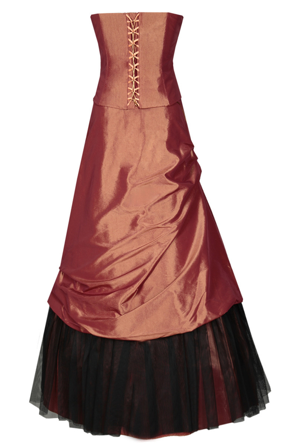 Sukienka FSU075 RUDO-POMARAŃCZOWY