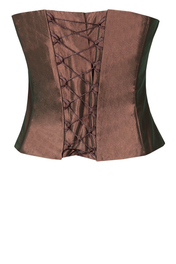 Gorset FGR042 BRĄZOWO-MIEDZIANY  tafta