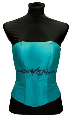 Gorset FGR042 TURKUSOWY tafta