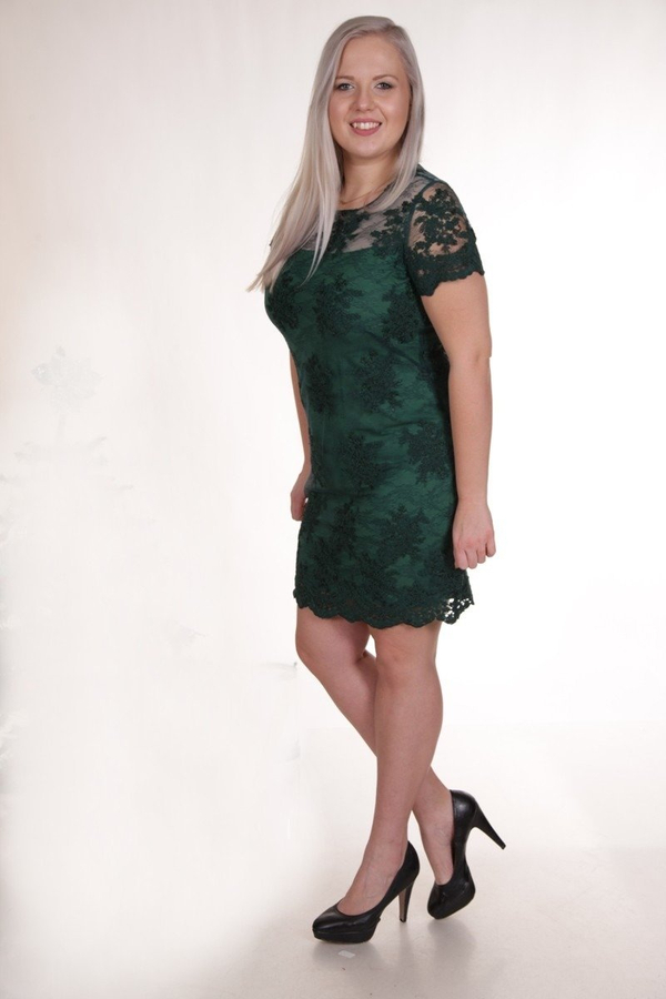 Sukienka FSU863  ZIELONY CIEMNY