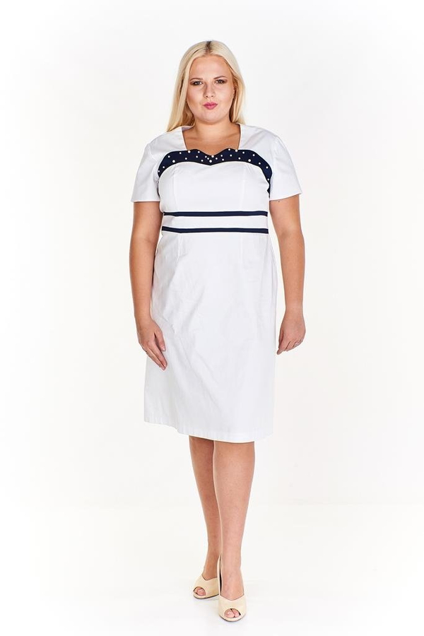 Sukienka FSU944 BIAŁY + GRANATOWY