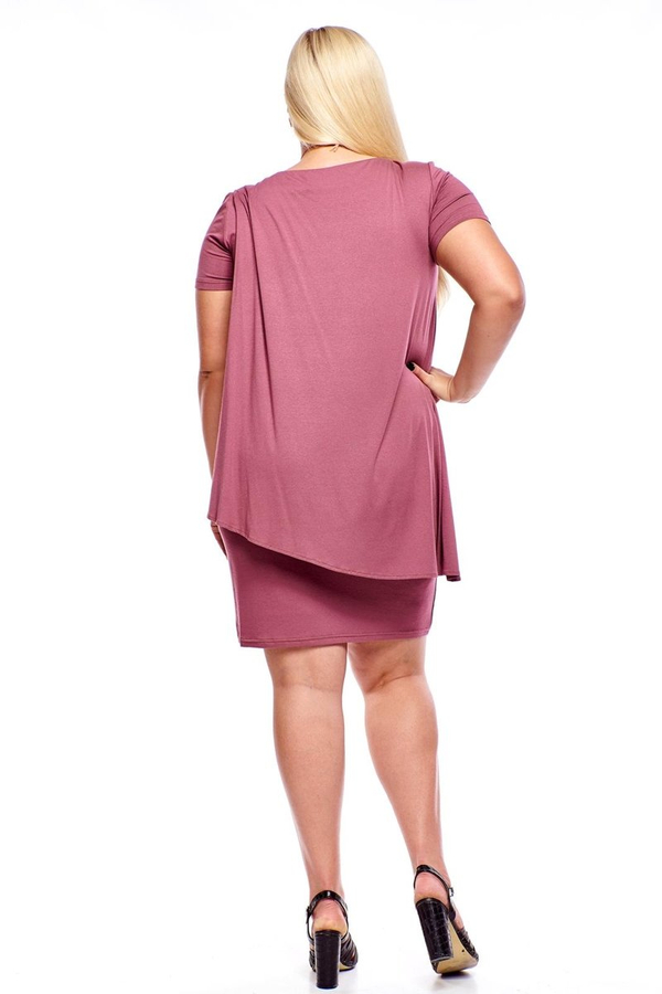 Sukienka FSU1001 BEŻOWY-RÓŻOWY