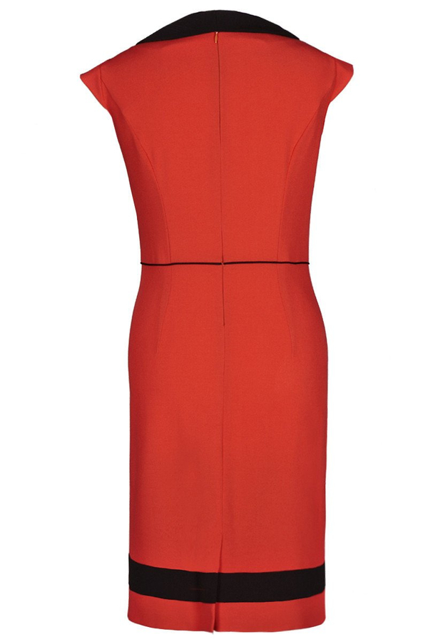 Sukienka FSU343 POMARAŃCZOWY MOCNY CZARNY