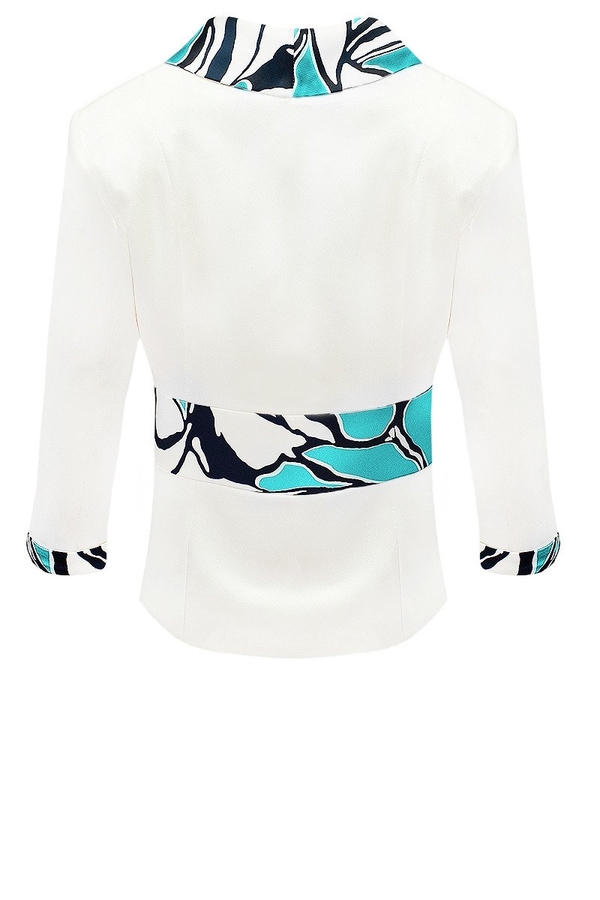 Żakiet FZA916 EKRI + TURKUSOWY