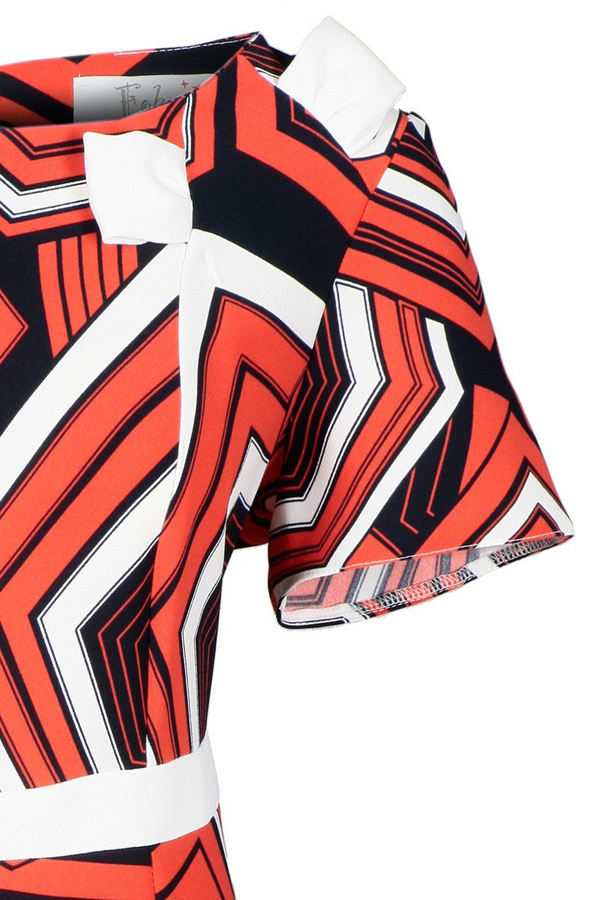 Sukienka FSU253 POMARAŃCZOWY MOCNY GRANAT