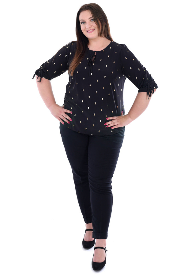 Bluzka FBZ1034 CZARNY złote listki