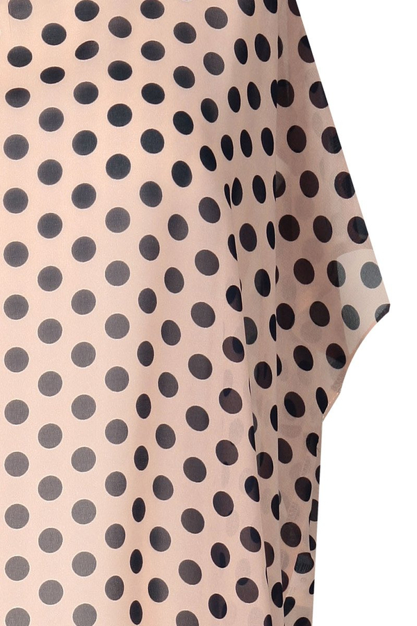 Sukienka FSU620  EKRI + ŁOSOSIOWY JASNY duże kropki