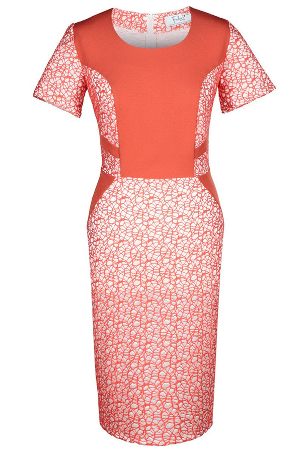 Sukienka FSU404 CEGLASTY EKRI