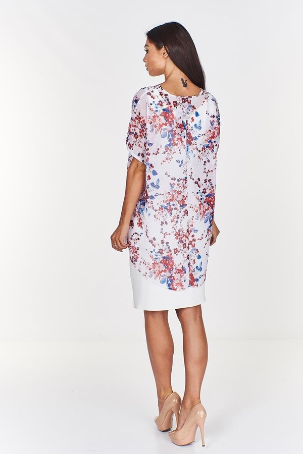 Sukienka FSU620  EKRI drobne kwiaty