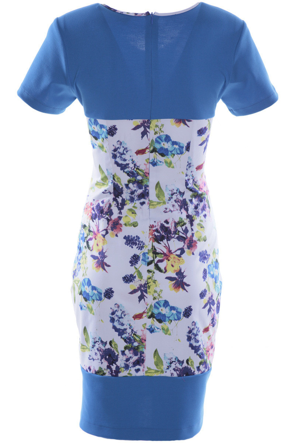 Sukienka FSU615 CHABROWY + BIAŁY