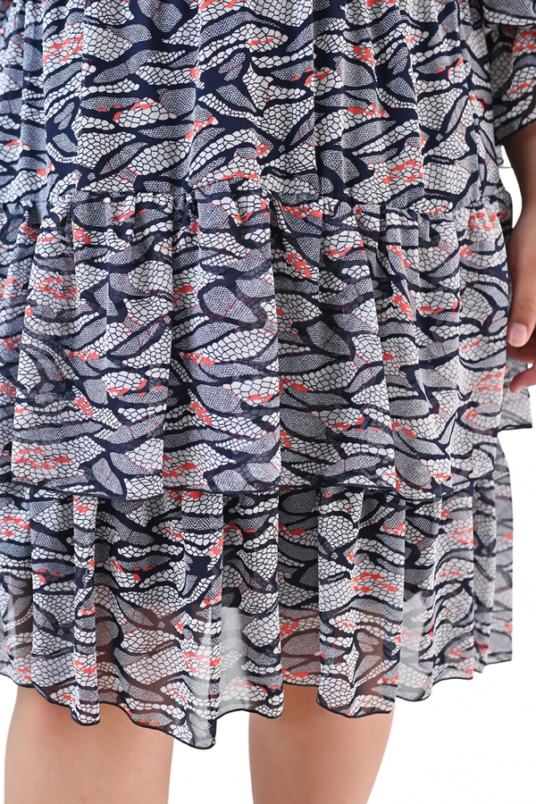 Sukienka FSU1040 GRANATOWY wężowa skóra