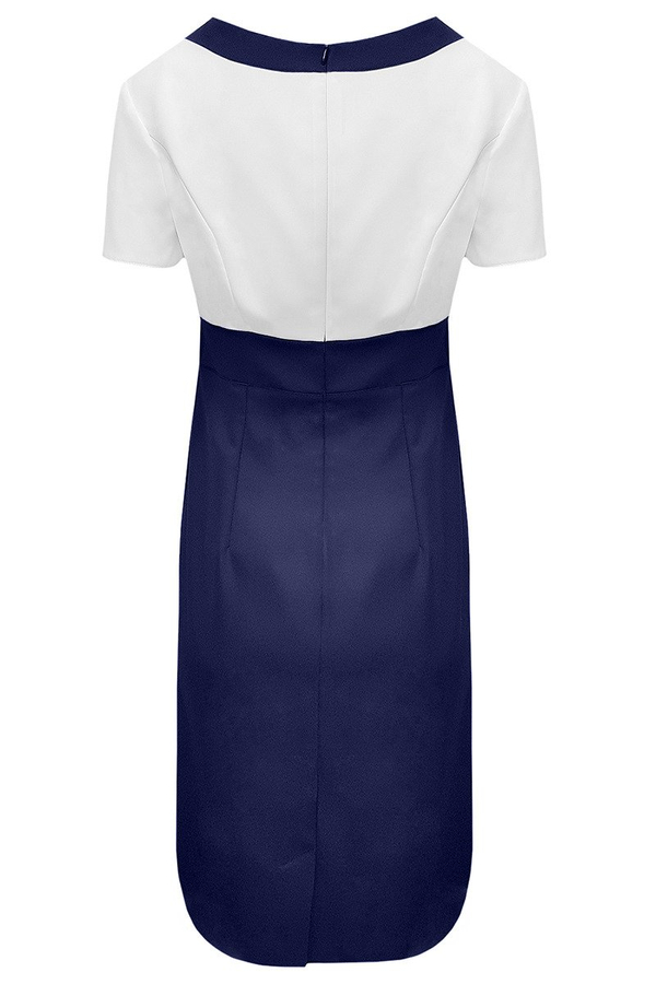 Sukienka FSU909 GRANATOWY + EKRI