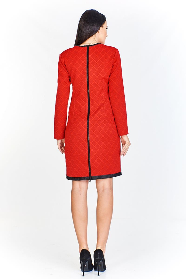 Sukienka FSU973 CZERWONY + CZARNY