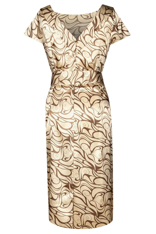 Sukienka FSU199 SZAMPAN + CZEKOLADOWY