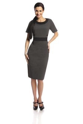 Sukienka FSU452 SZARY CZARNY