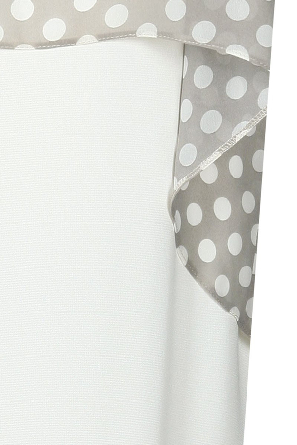 Sukienka FSU620  EKRI + SZARO-BEŻOWY duże kropki