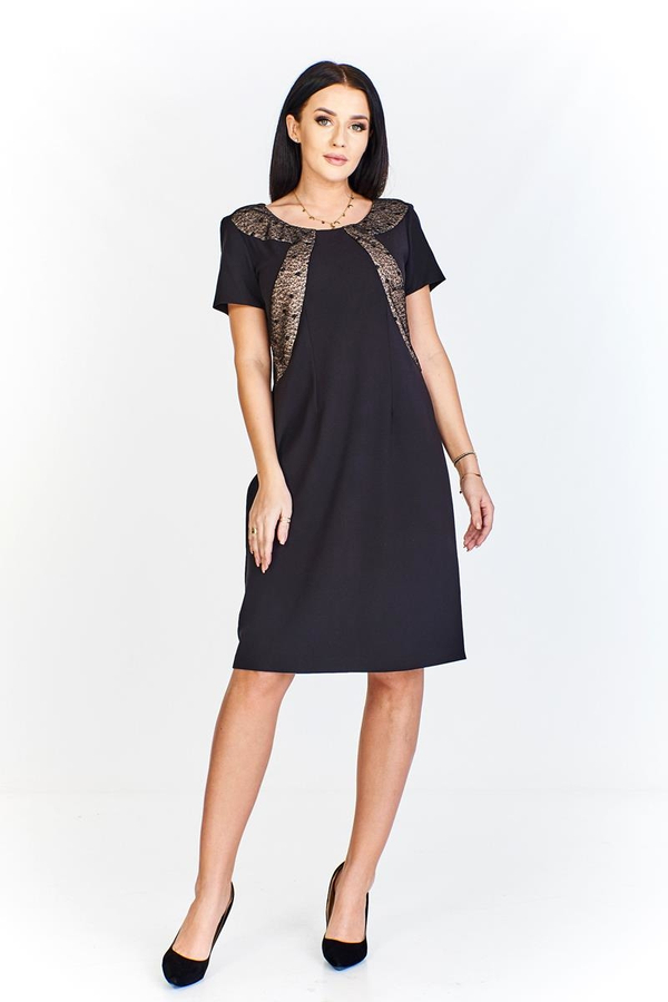 Dress FSU322 BLACK BEIGE