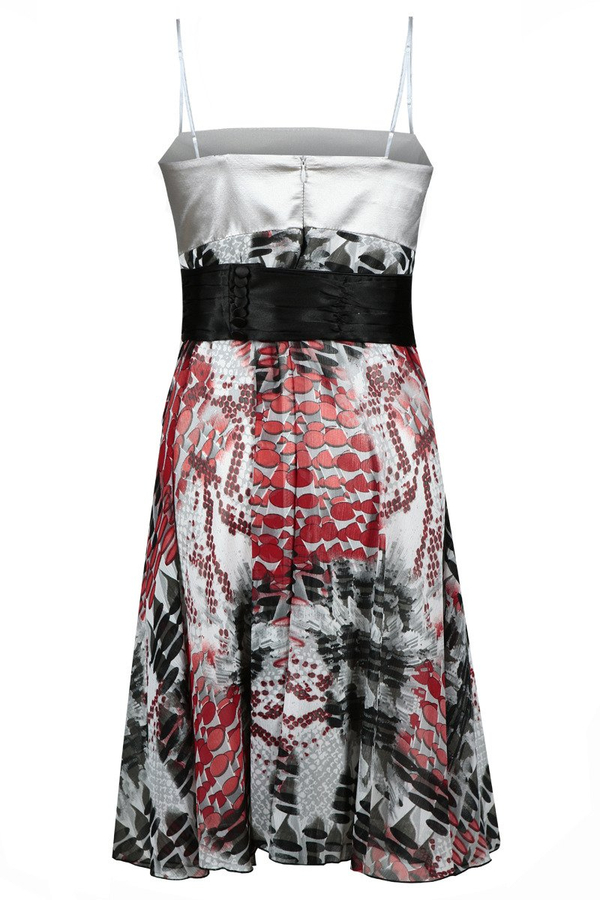 Sukienka FSU184 MULTIKOLOR SZARY JASNY