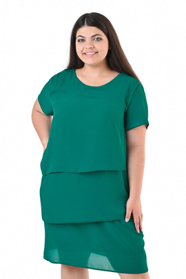 Sukienka FSU1115EL ZIELONY gładki