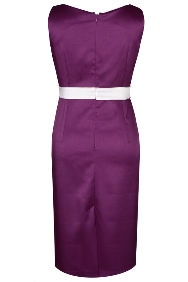 Sukienka FSU797 AMARANTOWY + EKRI