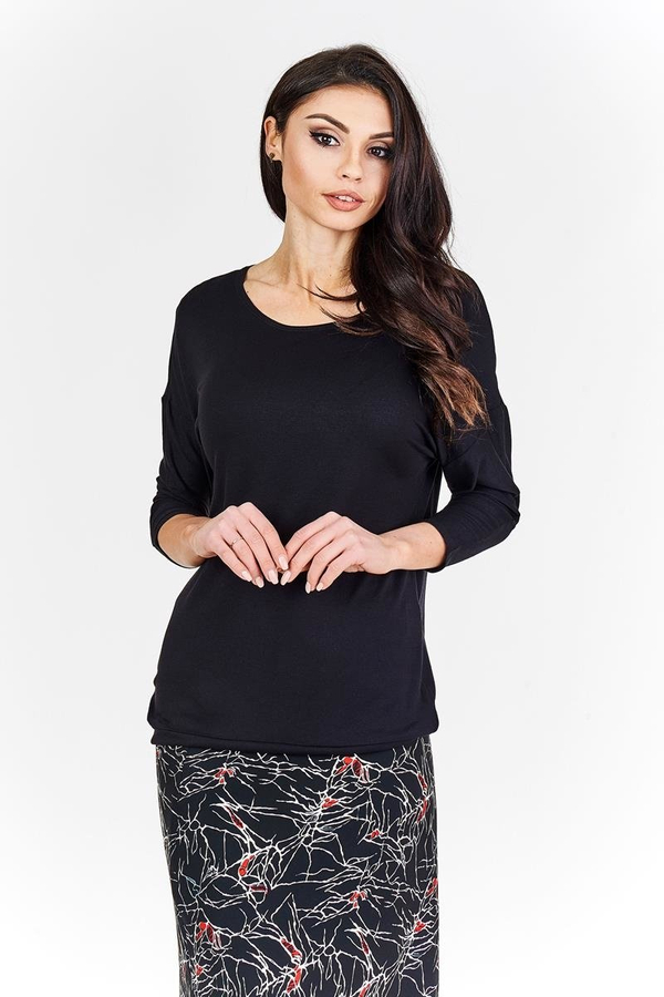 Spódnica FSP771  CZARNY gęsty wzór