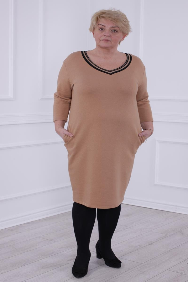 Sukienka FSU1041 CAMEL + CZARNY