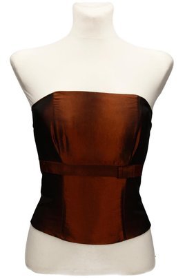 Gorset FGR082 CZEKOLADOWY tafta