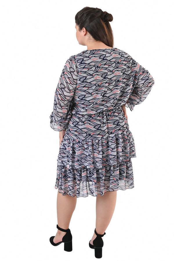 Sukienka FSU1040 GRANATOWY wężowa skóra