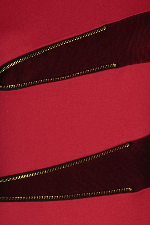 Sukienka FSU349 MALINOWY CZARNY