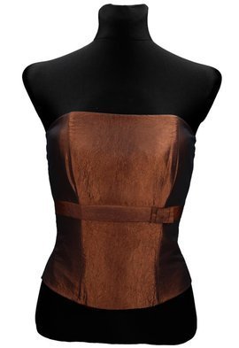 Gorset FGR082  MIEDZIANO-RÓŻOWY  tafta