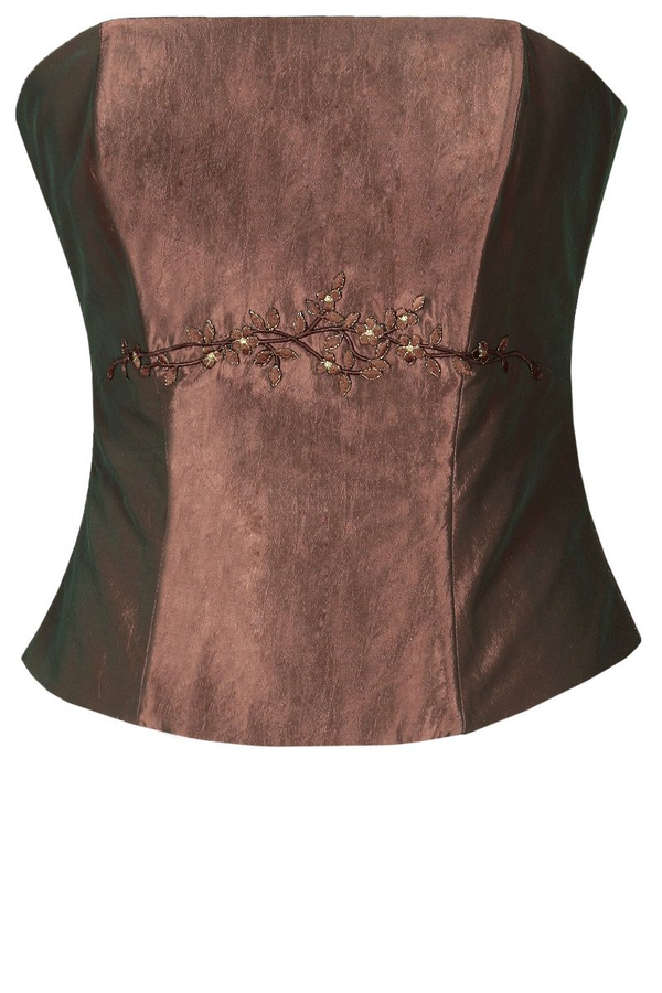 Gorset FGR042 BRĄZOWO-MIEDZIANY  tafta