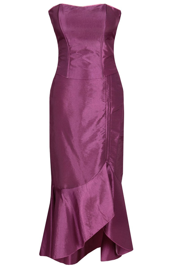 Sukienka FSU031 AMARANTOWY CIEMNY