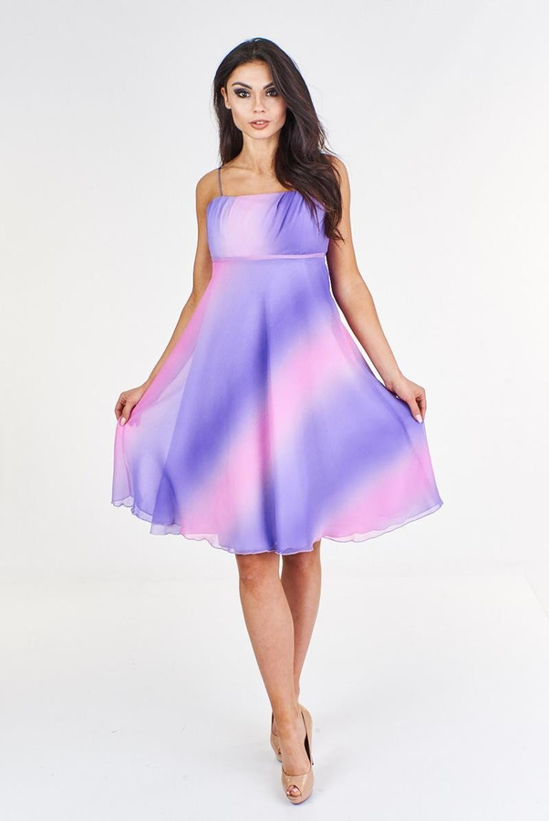 Sukienka FSU1118 WRZOSOWY+RÓŻOWY