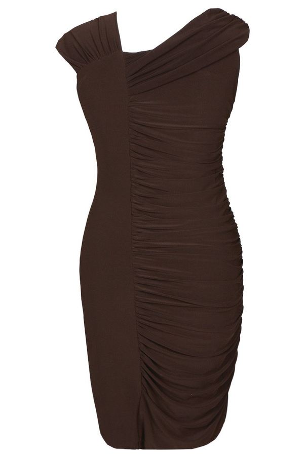 Sukienka FSU198 CZEKOLADOWY CIEMNY