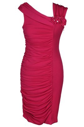 Sukienka FSU198 AMARANT ŚREDNI