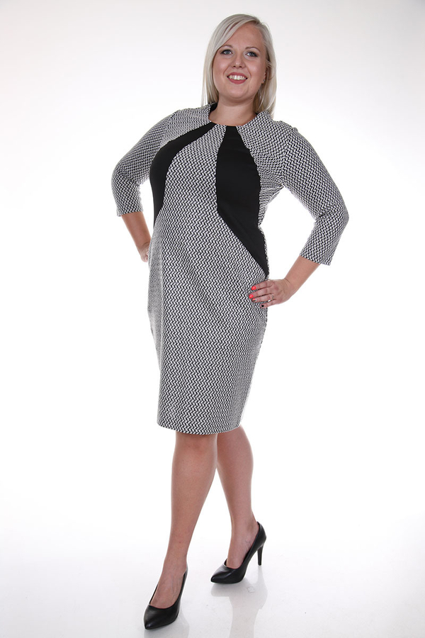 Sukienka FSU862 BIAŁY + CZANY