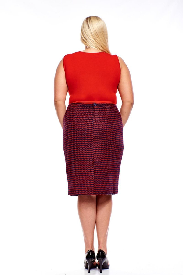 Spódnica FSP641 CZERWONY + GRANATOWY