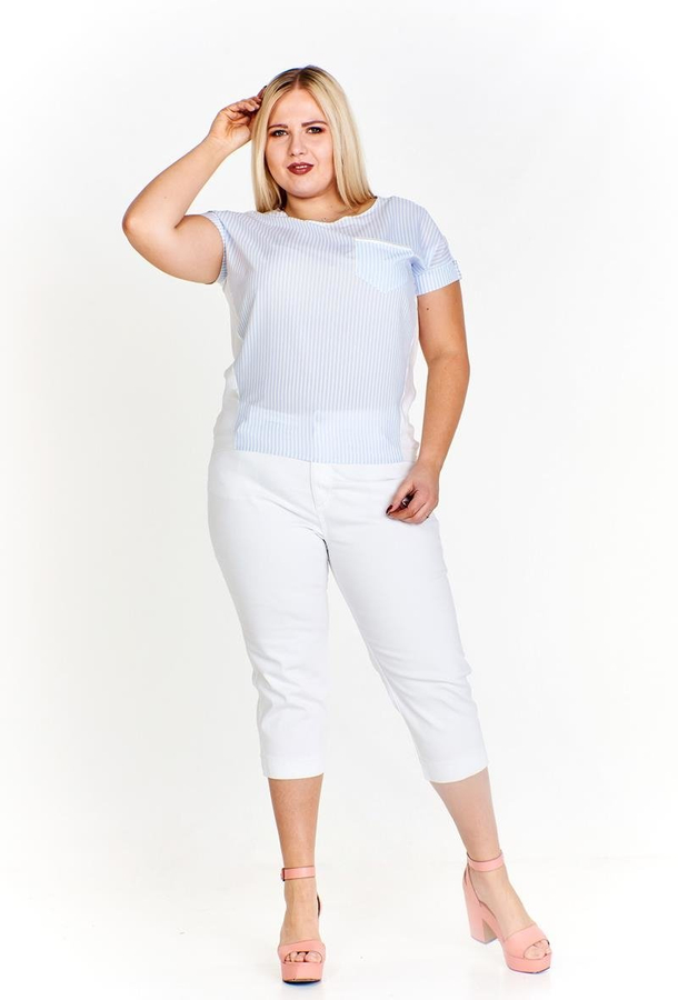 BEMAR Bluzka  M4118 biały + błękitny