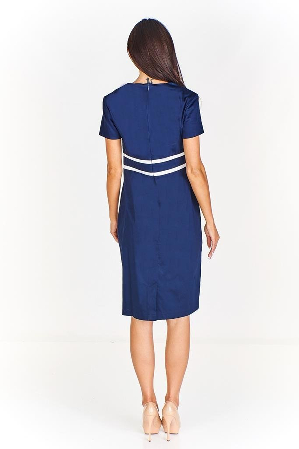 Sukienka FSU944 GRANATOWY + BIAŁY