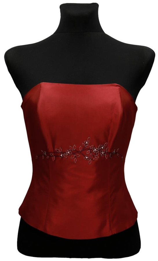 Gorset FGR042 CZERWONY MOCNY tafta